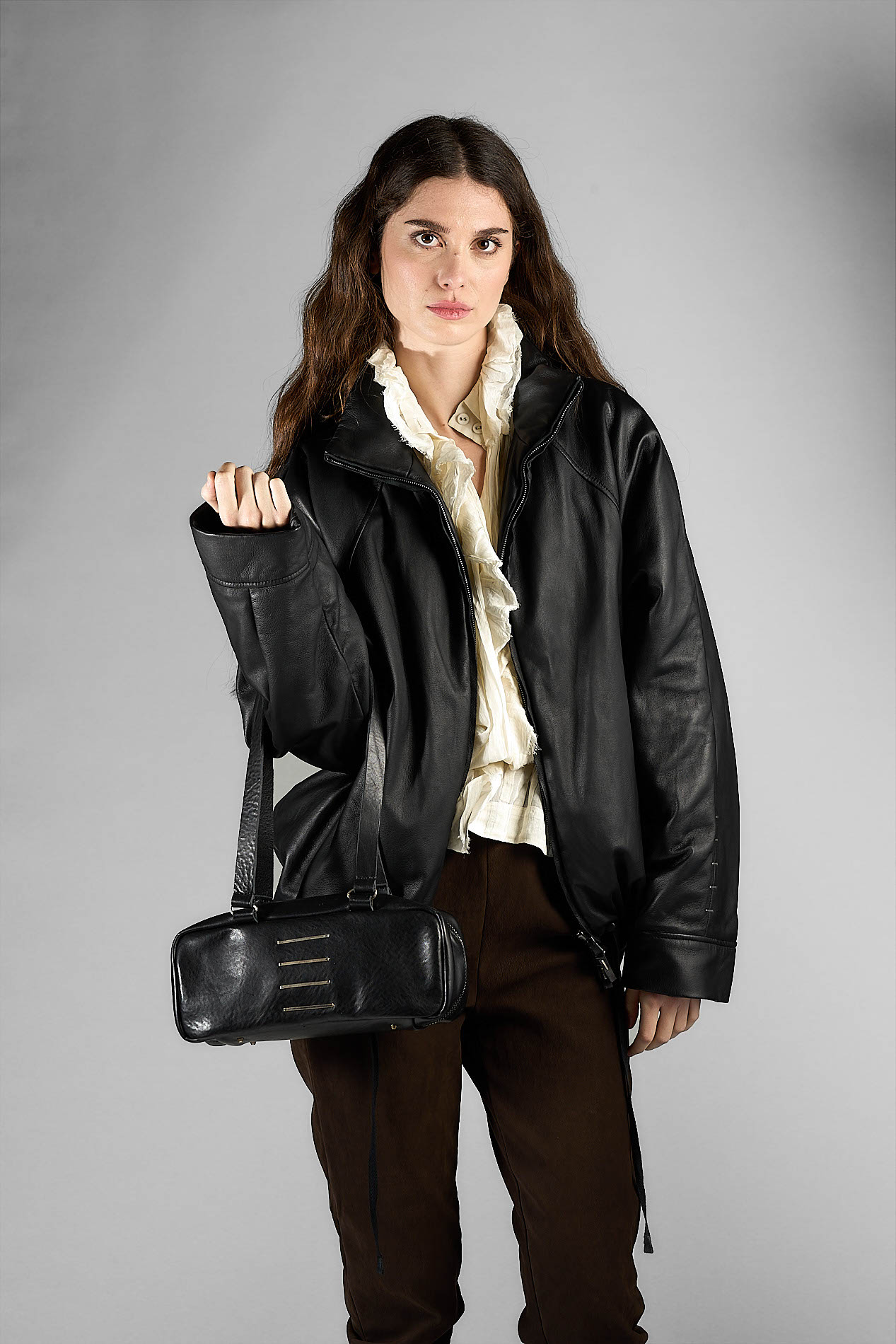daniele basta leather and silver bags - WEARING